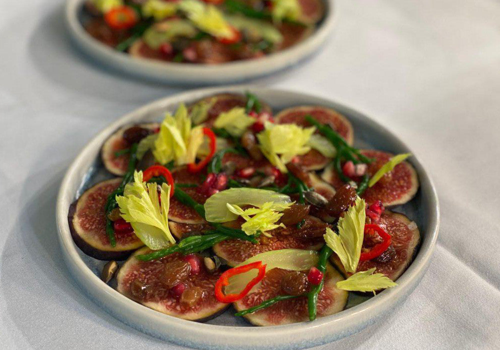 Chef Bob’s Pairing – Fig Carpaccio & Olive Leaf Infusion