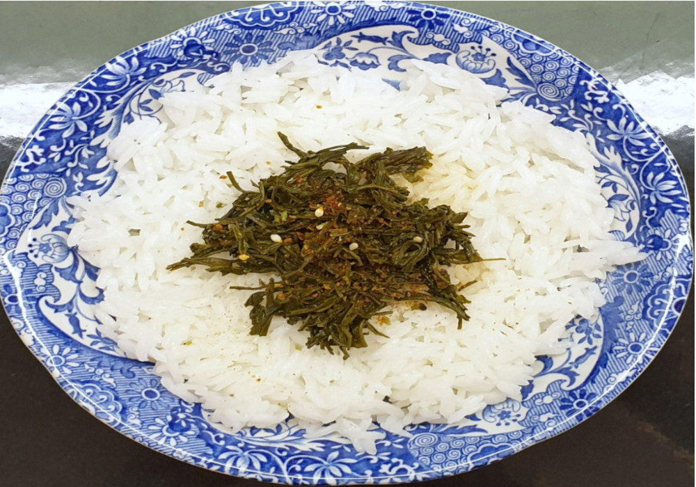 Spent Tea Leaves Recipe: Tossed Tea Leaves on Rice