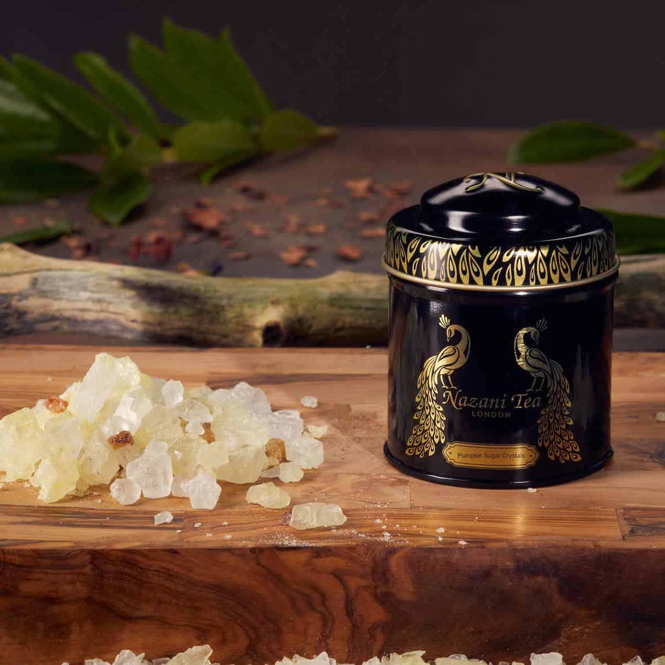 Nazani tea; Herbal Tea; Infusions; Rose tea;  Healthy Tea; Tea for Trade; HoReCa; Organic; Organic Tea; Luxury Brand; Luxury Tea; Sustainable brand; Loose leaf tea; Wellbeing; Lifestyle;  Pumpkin sugar; naturally grown; pumpkin; pumpkin sugar crystals