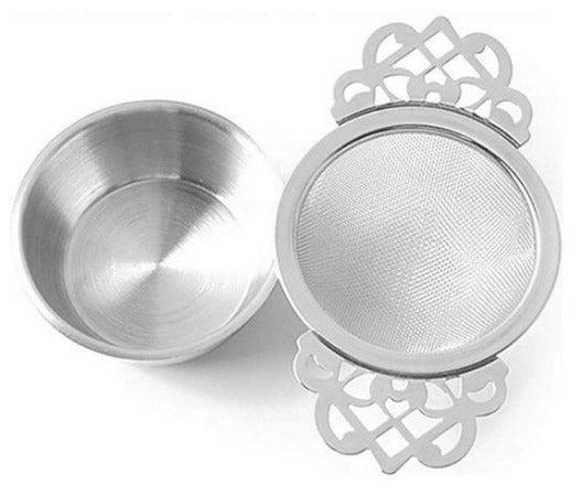 Classic Stainless Steel Tea Strainer &amp; Bowl